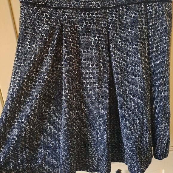 Banana Republic Black White Tweed Fit N Flare Pleat Front Dress Sz 14 - Picture 5 of 10